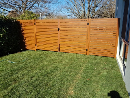 Aluminium timber look double gates